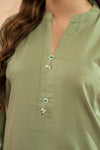 Sage Foliage Emb Co-Ord Set | 2 PC