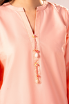 Peach Petal Emb Co-Ord Set | 2 PC