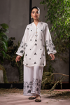 White Blossom Emb Co-Ord Set | 2 PC
