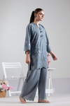 Slate Elegance Emb Co-Ord Set | 2 PC