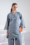 Slate Elegance Emb Co-Ord Set | 2 PC
