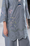 Slate Elegance Emb Co-Ord Set | 2 PC