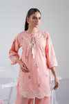 Peach Blossom Emb Co-Ord Set | 2 PC